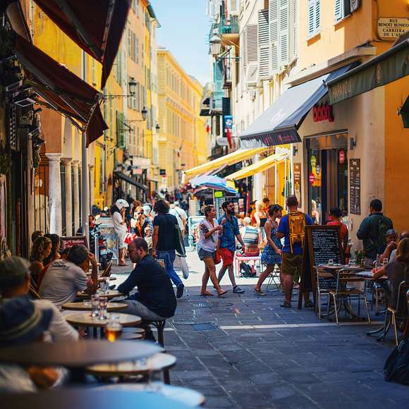A street in Vieux Nice, Old Town, France